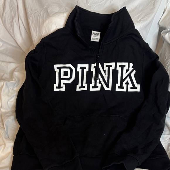 PINK Victoria's Secret Black Half-Zip Pullover - Picture 2 of 6